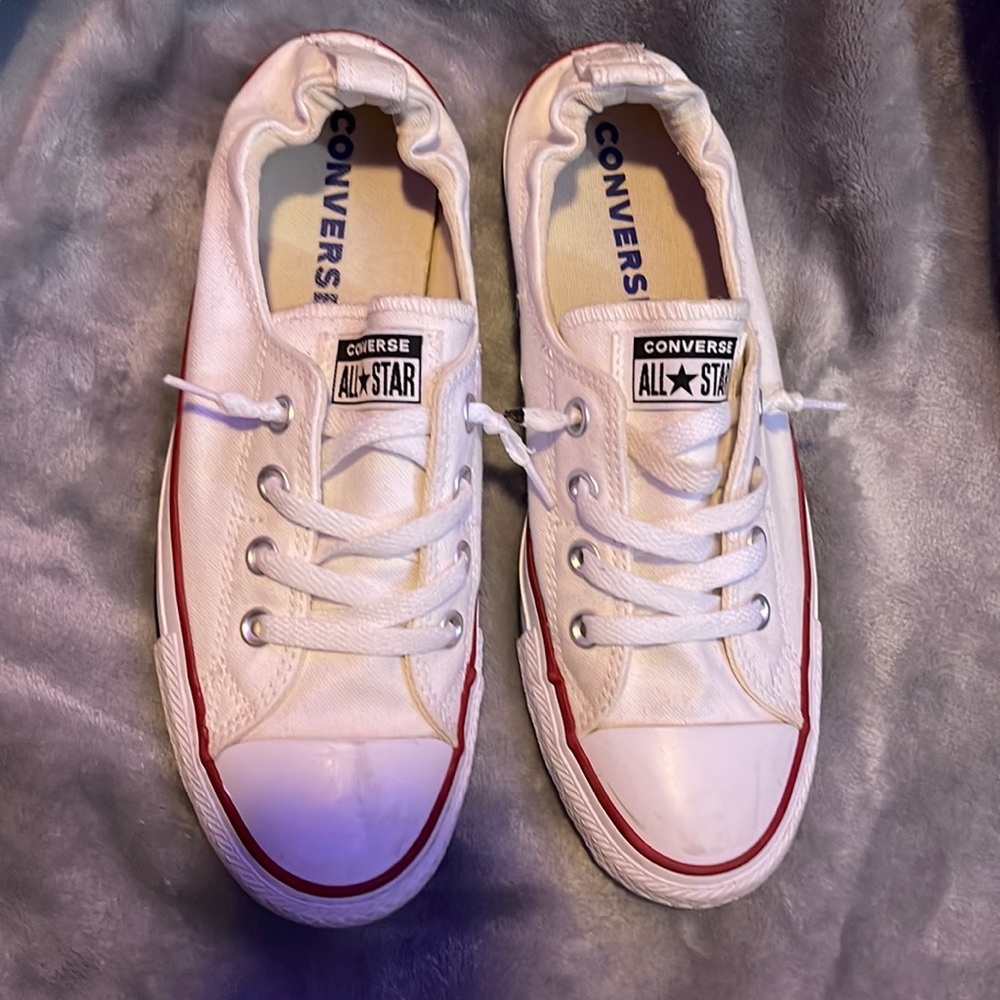 white slide on converse
